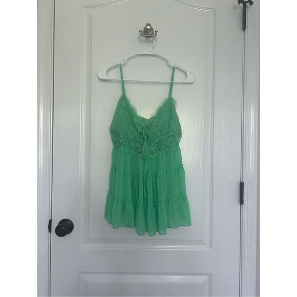 Lace Bohemian Flowy Tank Top Size Small - Picture 2 of 10